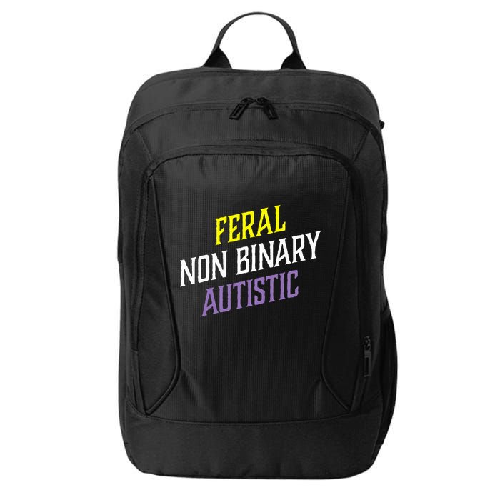 Feral Non Binary Autistic Meme Enby Pride City Backpack