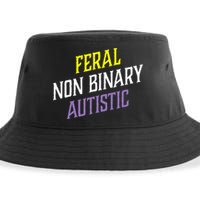 Feral Non Binary Autistic Meme Enby Pride Sustainable Bucket Hat
