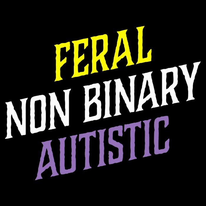 Feral Non Binary Autistic Meme Enby Pride Button