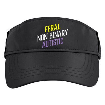 Feral Non Binary Autistic Meme Enby Pride Adult Drive Performance Visor