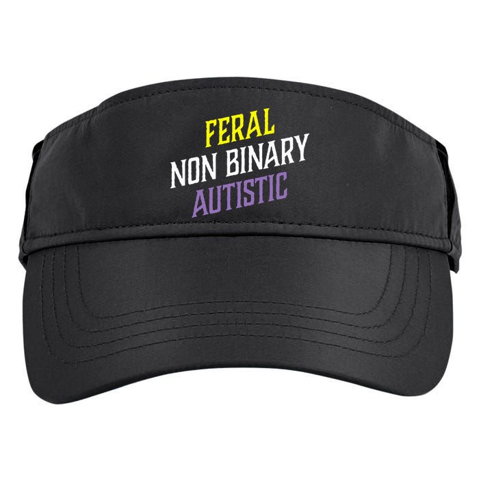 Feral Non Binary Autistic Meme Enby Pride Adult Drive Performance Visor