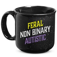 Feral Non Binary Autistic Meme Enby Pride 15oz Campfire Ceramic Mug