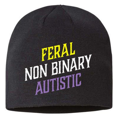 Feral Non Binary Autistic Meme Enby Pride Sustainable Beanie