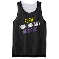 Feral Non Binary Autistic Meme Enby Pride Mesh Reversible Basketball Jersey Tank