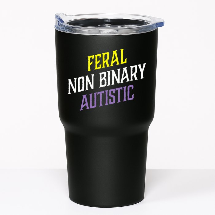 Feral Non Binary Autistic Meme Enby Pride Tumbler