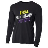 Feral Non Binary Autistic Meme Enby Pride Cooling Performance Long Sleeve Crew