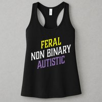 Feral Non Binary Autistic Meme Enby Pride Womens Tank Top