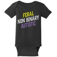 Feral Non Binary Autistic Meme Enby Pride Baby Bodysuit