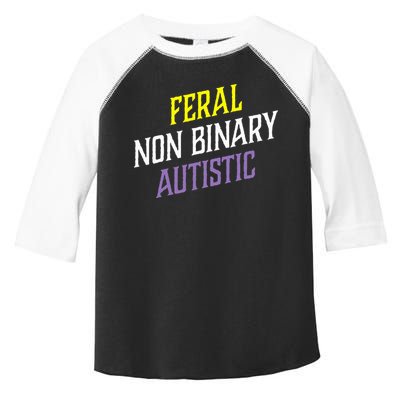 Feral Non Binary Autistic Meme Enby Pride Toddler Fine Jersey T-Shirt