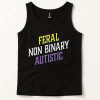 Feral Non Binary Autistic Meme Enby Pride Tank Top