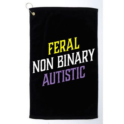 Feral Non Binary Autistic Meme Enby Pride Golf Towel