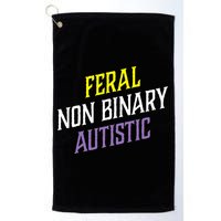 Feral Non Binary Autistic Meme Enby Pride Golf Towel