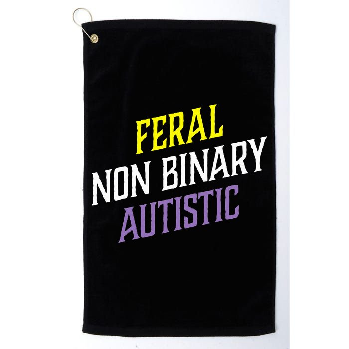 Feral Non Binary Autistic Meme Enby Pride Golf Towel