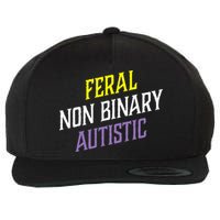 Feral Non Binary Autistic Meme Enby Pride Wool Snapback Cap
