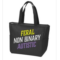 Feral Non Binary Autistic Meme Enby Pride Zip Tote Bag