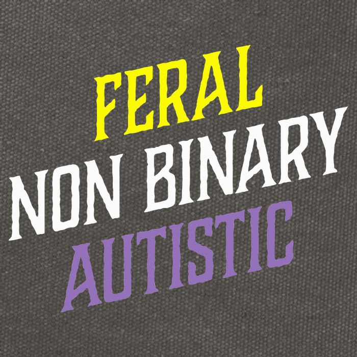 Feral Non Binary Autistic Meme Enby Pride Cotton Canvas Backpack