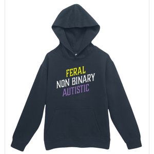 Feral Non Binary Autistic Meme Enby Pride Urban Pullover Hoodie