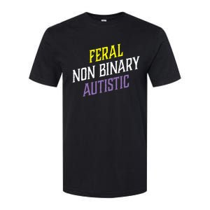 Feral Non Binary Autistic Meme Enby Pride Softstyle CVC T-Shirt