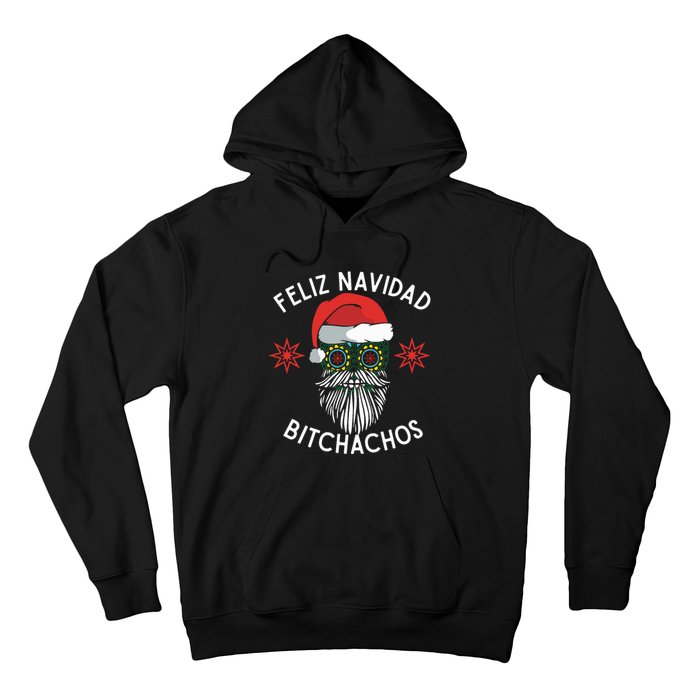 Feliz Navidad Bitchachos Funny Spanish Merry Christmas Skull Hoodie