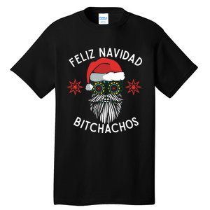 Feliz Navidad Bitchachos Funny Spanish Merry Christmas Skull Tall T-Shirt