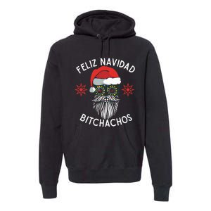 Feliz Navidad Bitchachos Funny Spanish Merry Christmas Skull Premium Hoodie