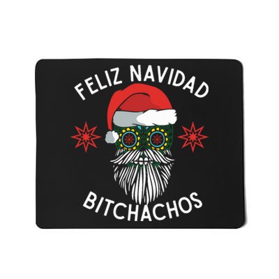 Feliz Navidad Bitchachos Funny Spanish Merry Christmas Skull Mousepad