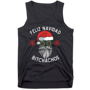 Feliz Navidad Bitchachos Funny Spanish Merry Christmas Skull Tank Top