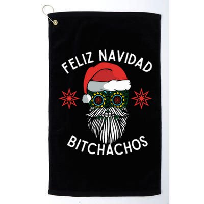 Feliz Navidad Bitchachos Funny Spanish Merry Christmas Skull Platinum Collection Golf Towel