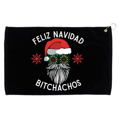 Feliz Navidad Bitchachos Funny Spanish Merry Christmas Skull Grommeted Golf Towel