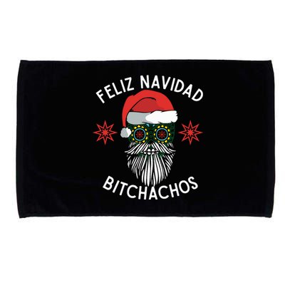 Feliz Navidad Bitchachos Funny Spanish Merry Christmas Skull Microfiber Hand Towel