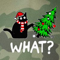 Funny Naughty Black Cat Pushing Christmas Tree Legacy Tie Dye Trucker Hat