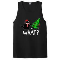 Funny Naughty Black Cat Pushing Christmas Tree PosiCharge Competitor Tank