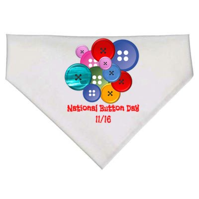 Fun National Button Day For Seamstress And Those Who Sew Meaningful Gift USA-Made Doggie Bandana