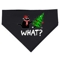 Funny Naughty Black Cat Pushing Christmas Tree Over Cat What USA-Made Doggie Bandana