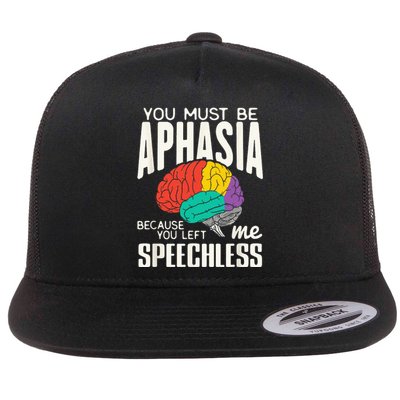 Funny Neuroeducation Brain Facts Aphasia Flat Bill Trucker Hat