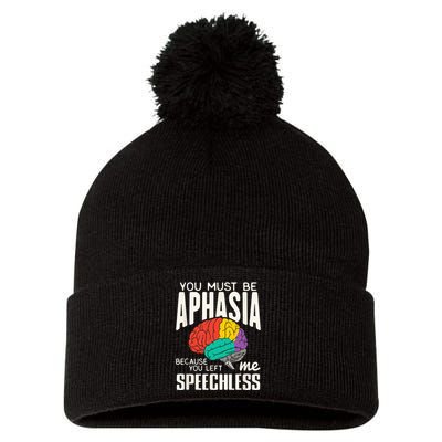 Funny Neuroeducation Brain Facts Aphasia Pom Pom 12in Knit Beanie