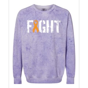 Fight Ney Cancer Gift Military Orange Awareness Ribbon Gift Colorblast Crewneck Sweatshirt