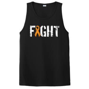 Fight Ney Cancer Gift Military Orange Awareness Ribbon Gift PosiCharge Competitor Tank