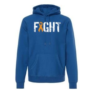 Fight Ney Cancer Gift Military Orange Awareness Ribbon Gift Premium Hoodie