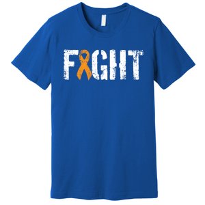 Fight Ney Cancer Gift Military Orange Awareness Ribbon Gift Premium T-Shirt