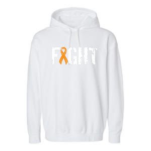 Fight Ney Cancer Gift Military Orange Awareness Ribbon Gift Garment-Dyed Fleece Hoodie