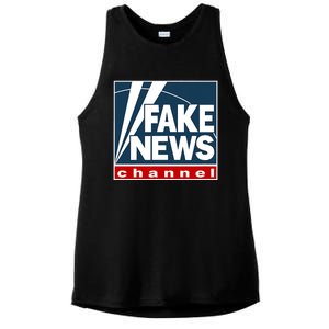 Fake News Channel Ladies PosiCharge Tri-Blend Wicking Tank