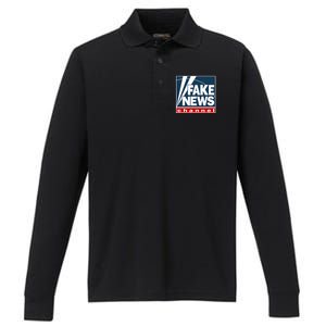 Fake News Channel Performance Long Sleeve Polo