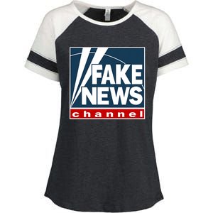 Fake News Channel Enza Ladies Jersey Colorblock Tee