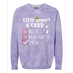 Funny N Christmas Nice Naughty Xmas List Meh Gift Colorblast Crewneck Sweatshirt