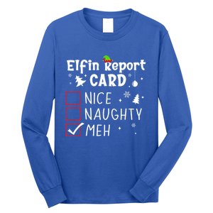 Funny N Christmas Nice Naughty Xmas List Meh Gift Long Sleeve Shirt