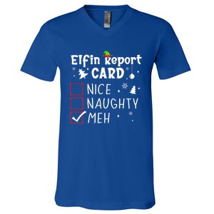 Funny N Christmas Nice Naughty Xmas List Meh Gift V-Neck T-Shirt