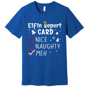 Funny N Christmas Nice Naughty Xmas List Meh Gift Premium T-Shirt