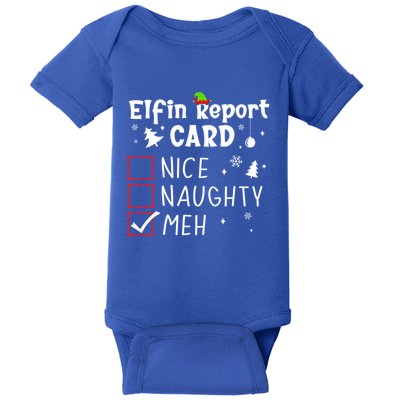 Funny N Christmas Nice Naughty Xmas List Meh Gift Baby Bodysuit