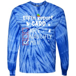 Funny N Christmas Nice Naughty Xmas List Meh Gift Tie-Dye Long Sleeve Shirt